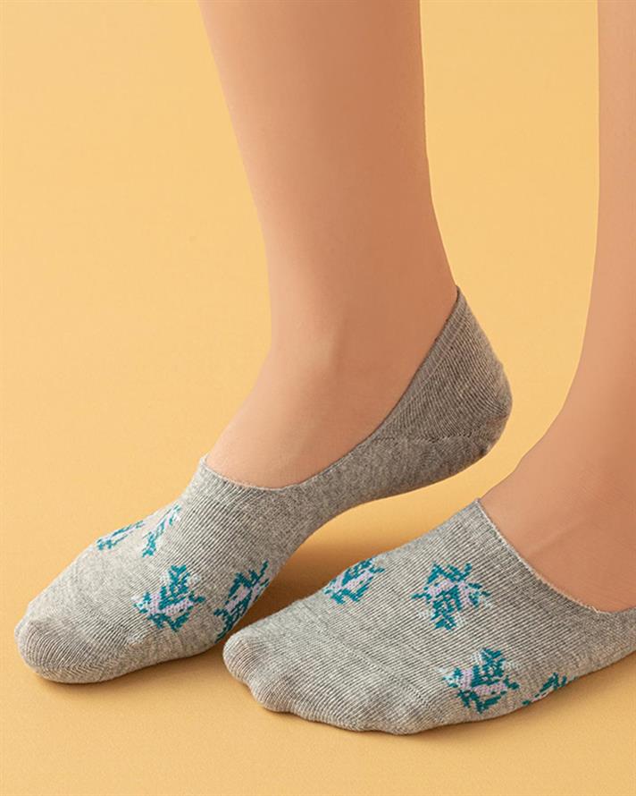 Elsa Cotton Women Single Ballet Socks 36-40 Gray