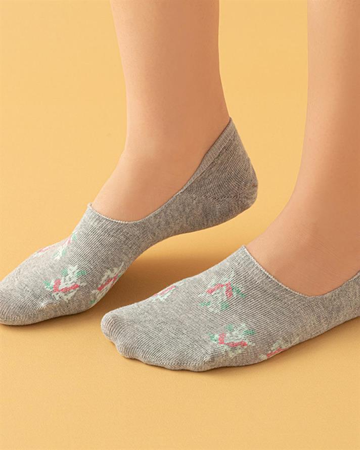 Emily Cotton Women Single Ballet Socks 36-40 Gray