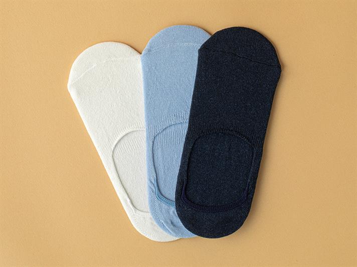 Cotton 3-set Women Ballet Socks 36-40 Ecru-Blue-Navy Blue