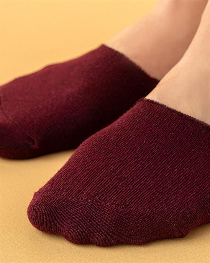 Șosete tălpici, damă, 5 perechi, Aleson, bumbac-poliamidă-elastan, mărimea, 36-40, gri-roz-bordo