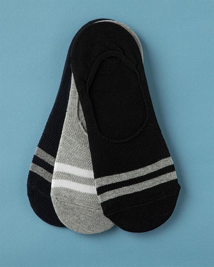 Șosete tălpici, pentru bărbați, 3 perechi, Lari, bumbac-poliamidă-elastan, mărimea, 40-44, negru-bleumarin-gri