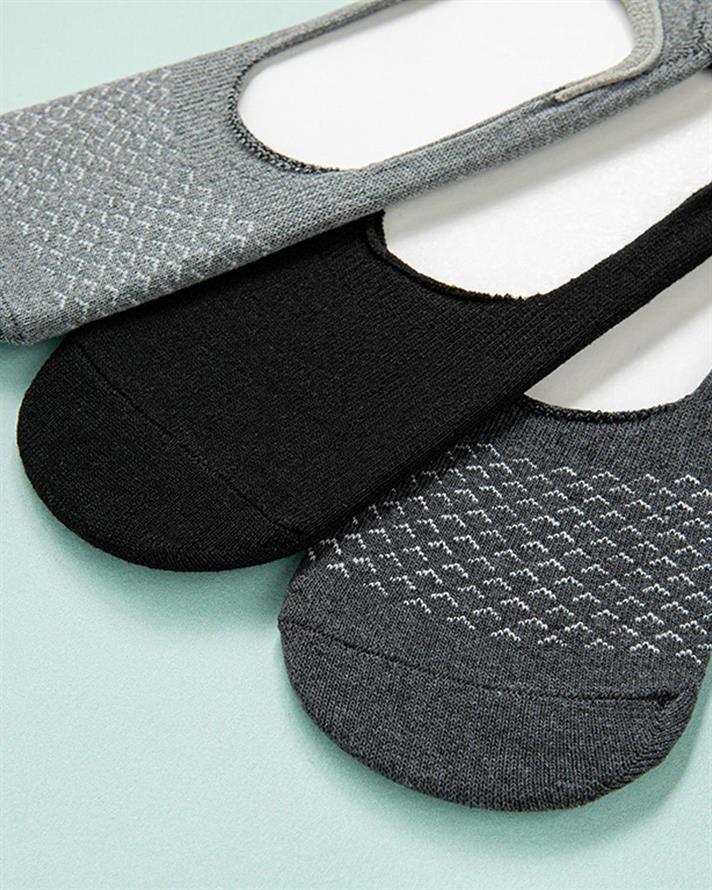 Soaper Cotton Mens 3 Pcs Ballet Socks 40-44 Black - Gray