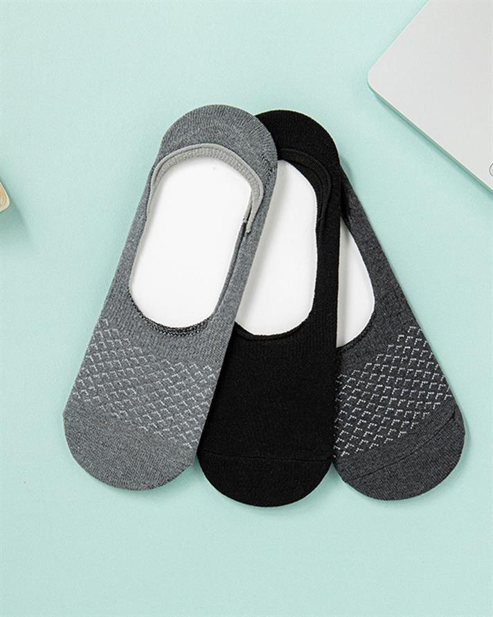 Soaper Cotton Mens 3 Pcs Ballet Socks 40-44 Black - Gray