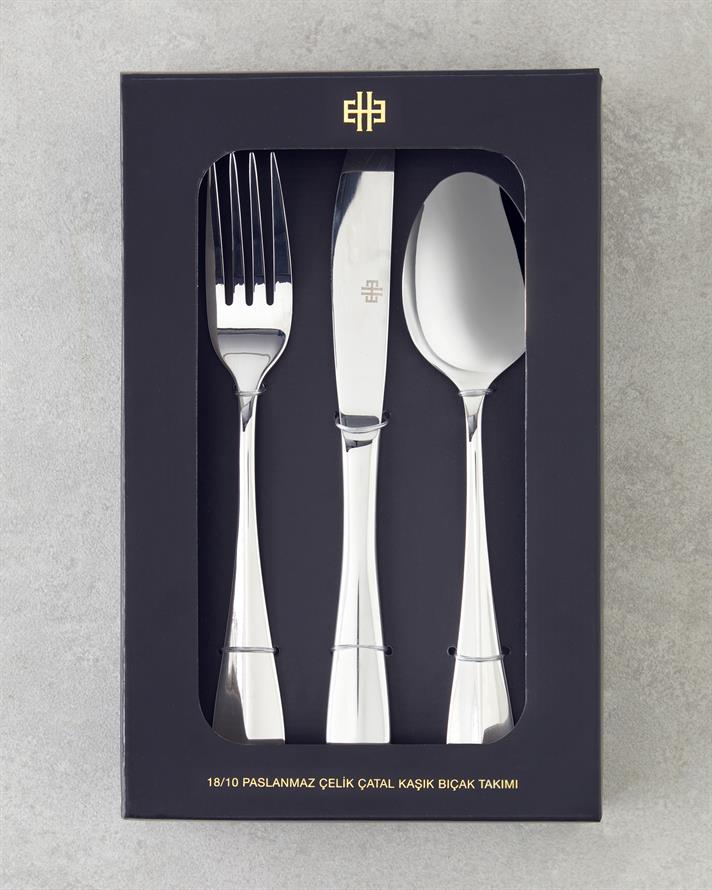 Set tacamuri, Azul, 18 buc pentru 6 persoane, otel inoxidabil 18/10, argintiu