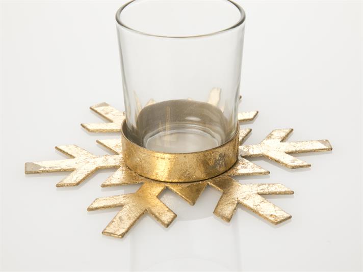 acoperit cu zăpadă Suport Pentru Lumânări 14x12.5x7 cm Gold