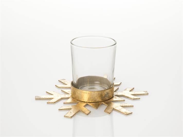 acoperit cu zăpadă Suport Pentru Lumânări 14x12.5x7 cm Gold