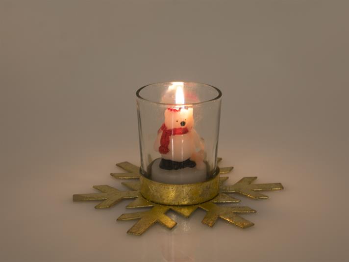 acoperit cu zăpadă Suport Pentru Lumânări 14x12.5x7 cm Gold