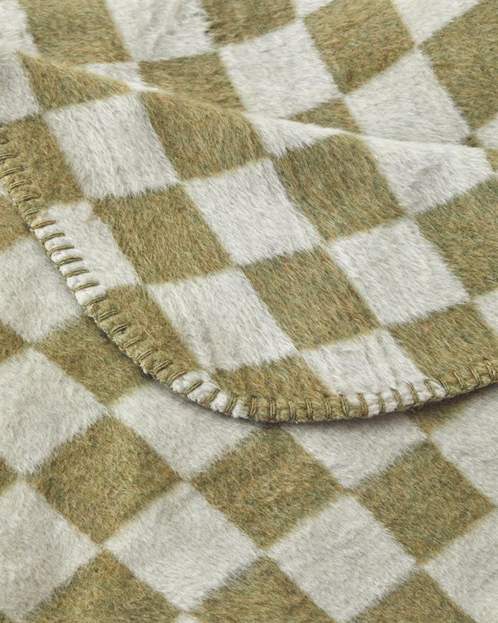 Patura pentru canapea sau fotoliu, Light Plaid, acril, 130x170 cm, alb-verde