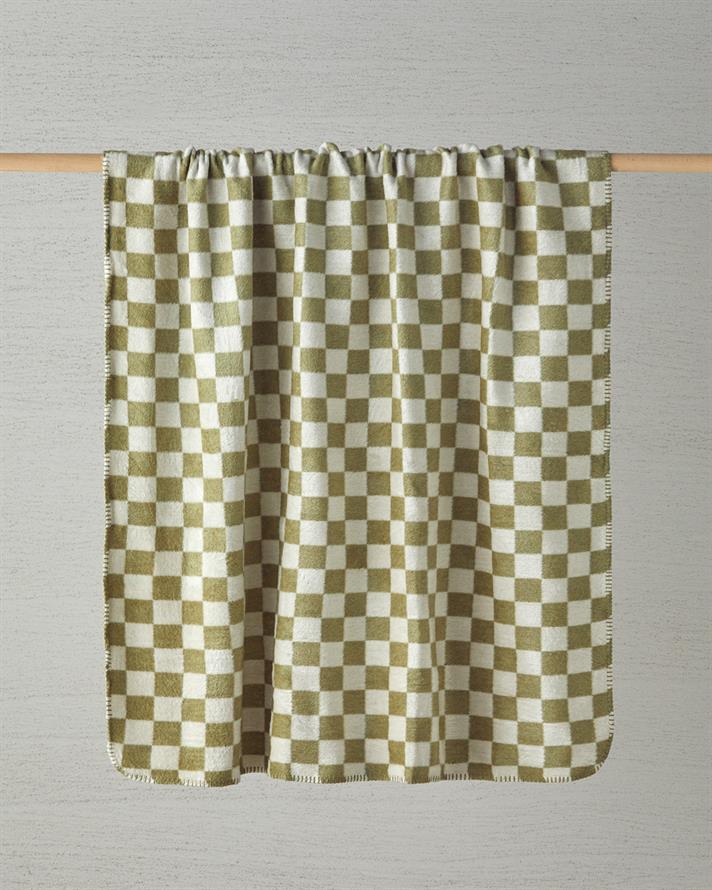 Patura pentru canapea sau fotoliu, Light Plaid, acril, 130x170 cm, alb-verde