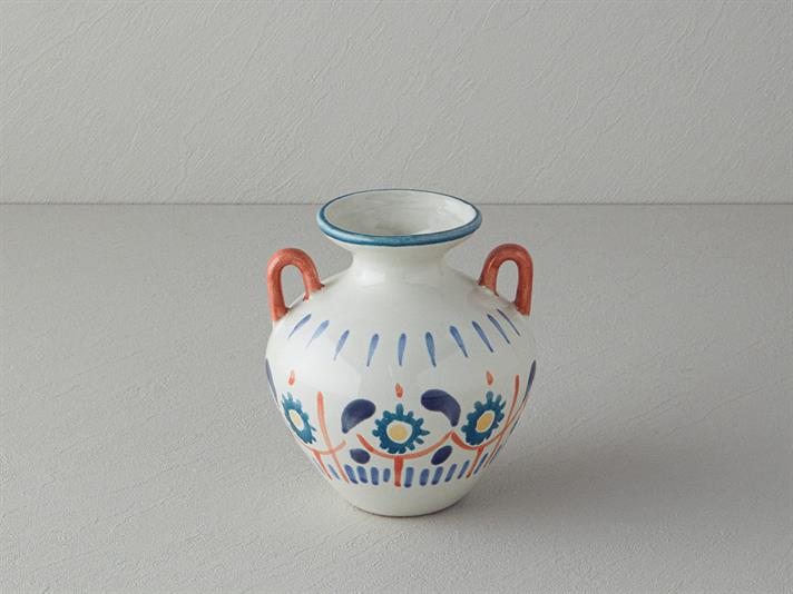 Vaza, Adelia, gresie ceramica, 15x15x18 cm, multicolor