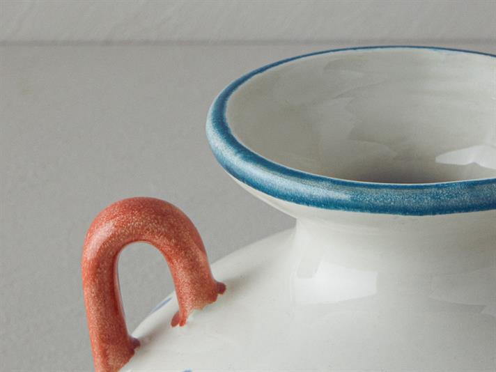 Vaza, Adelia, gresie ceramica, 15x15x18 cm, multicolor