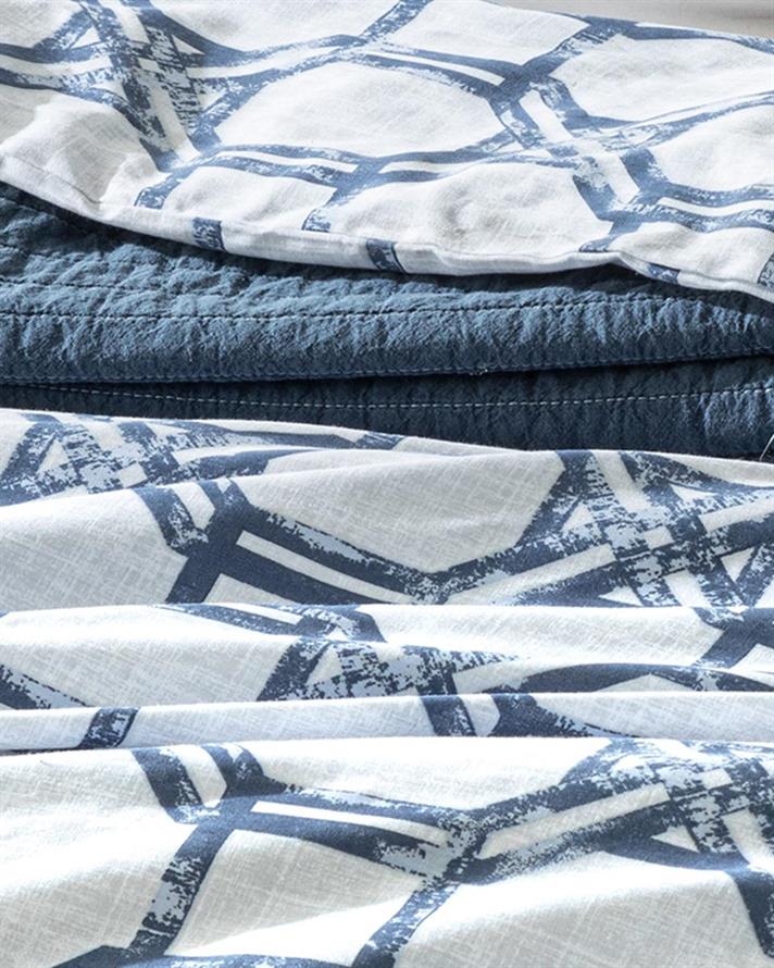 Adelmo Bumbac Double Set Lenjerie De Pat 200x220 cm Indigo.