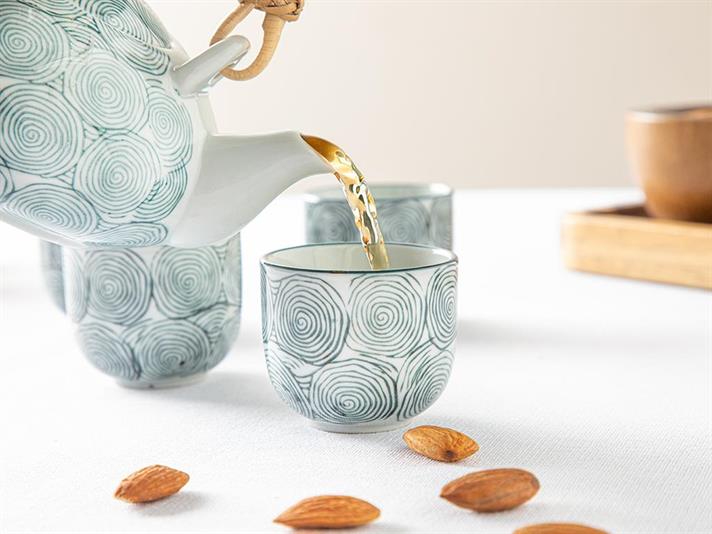 Adolfo Porcelain 5 Pieces Pot Set 300 ml + 50 ml Blue