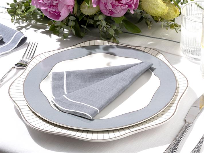 Adora Polyestere 4 Set Guest Napkins 40x40 cm Gray-White