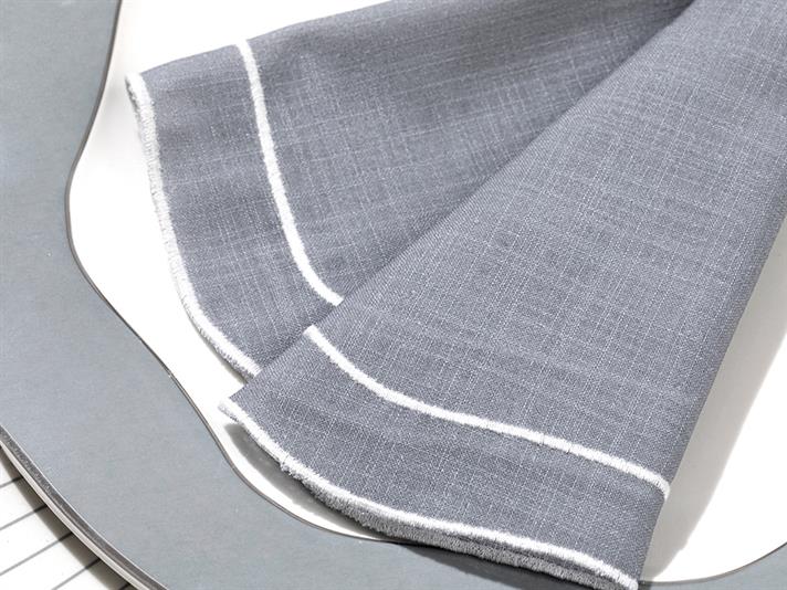 Adora Polyestere 4 Set Guest Napkins 40x40 cm Gray-White