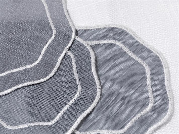 Adora Polyestere 4 Set Coaster 11 cm Gray-White