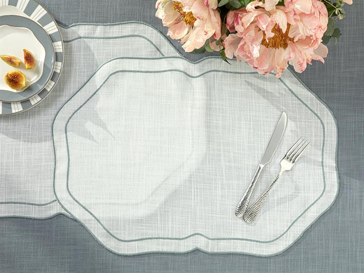 Adora Polyestere 2 Set Place Mat 35x50 cm White-Gray