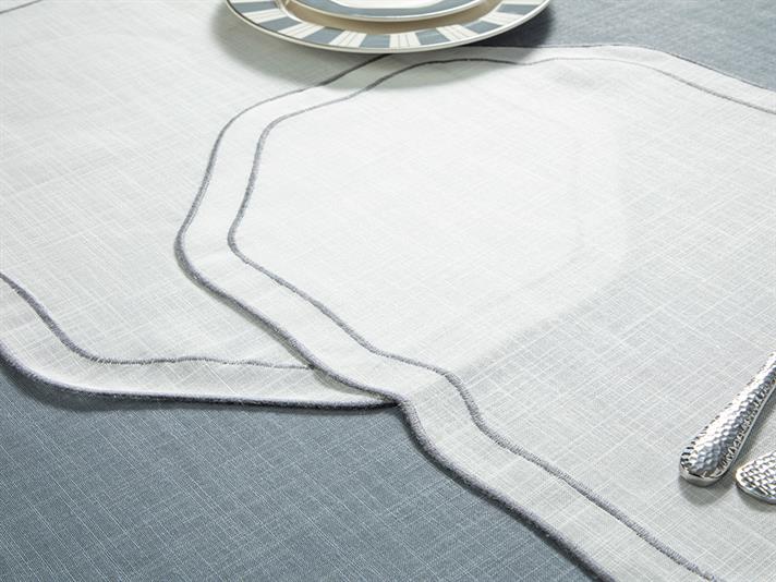 Adora Polyestere 2 Set Place Mat 35x50 cm White-Gray