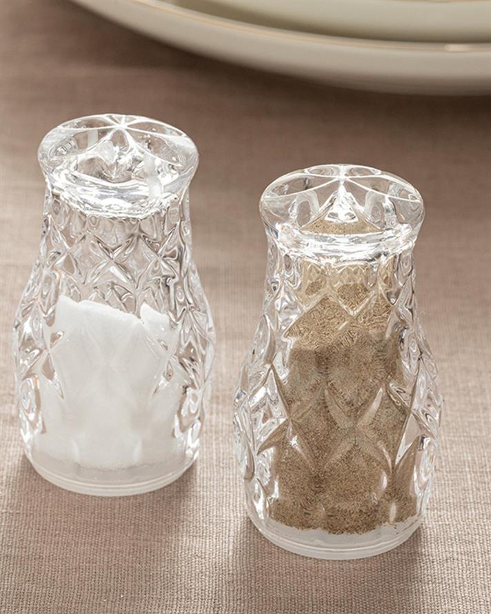 Agate Glass 2 Set Salt And Pepper Shak 4,7x8,2 cm Transparent