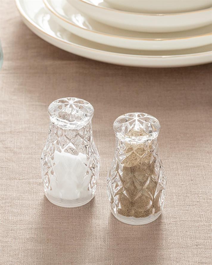 Agate Glass 2 Set Salt And Pepper Shak 4,7x8,2 cm Transparent