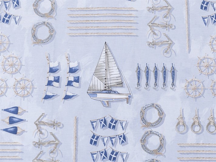 Ahoy căpitane Cu Bumbac Cu 2 Piese Față De Pernă 50x70 cm Albastru