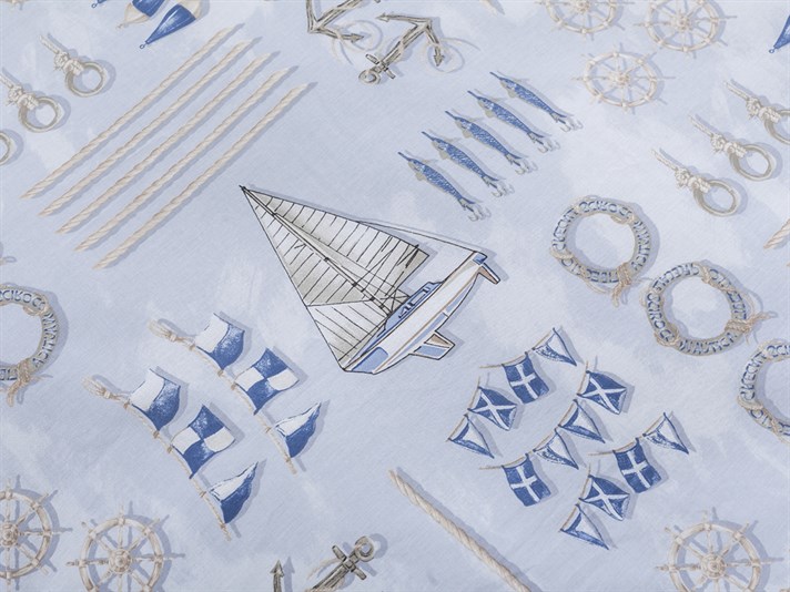 Ahoy căpitane Cu Bumbac Double Lenjerie De Pat 200x220 cm Albastru