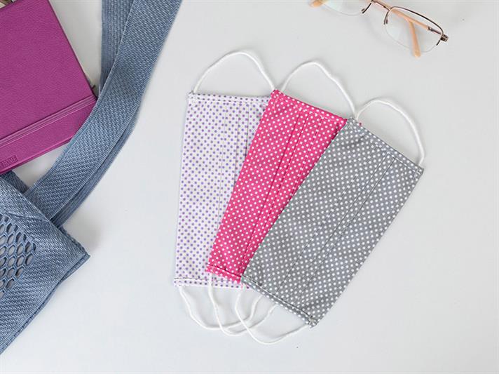 ALAMODE Bumbac Material Textil Mască 9,5 x 18 cm Gri - Roz