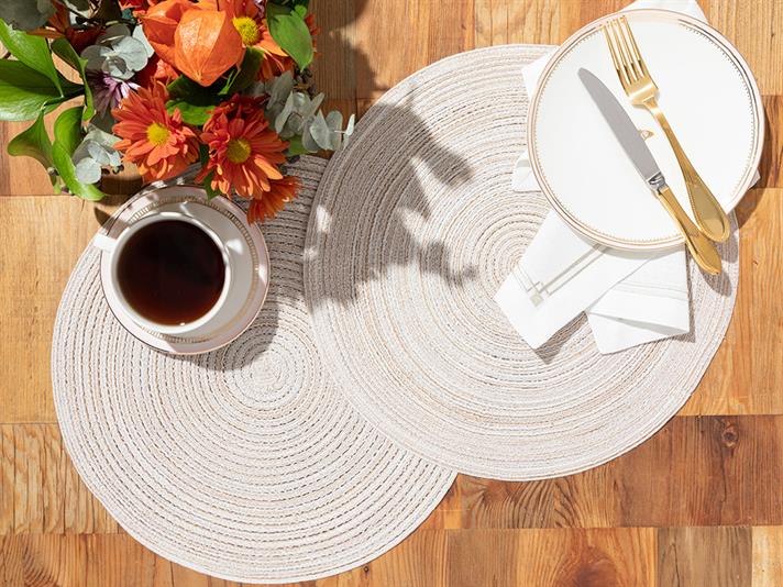 Albero Polyestere 2 Set Place Mat 38 cm Cream