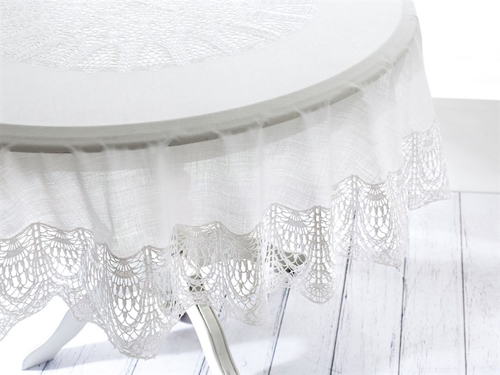 Alice  Vinil  Rotund Față de Masă White