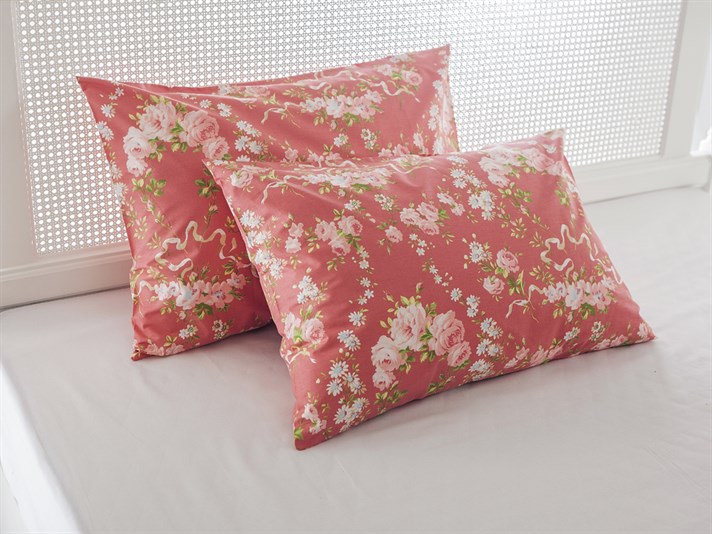 Alicia Cu Bumbac Cu 2 Piese Față De Pernă 50x70 cm Roz