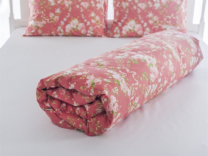 Alicia Cu Bumbac King Size Lenjerie De Pat 240x220 cm Roz