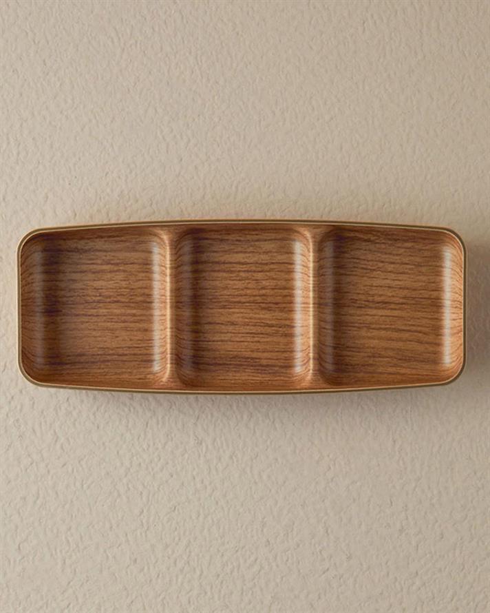 Alita Plastic Aspect De Lemn Bol Pentru Alune 26x10 cm Maro Deschis