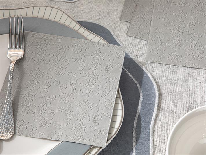 Allegro Paper 20 Set Tissue Napkin 33x33 cm Silver.