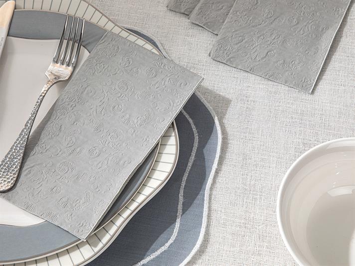 Allegro Paper 20 Set Tissue Napkin 33x40 Silver.