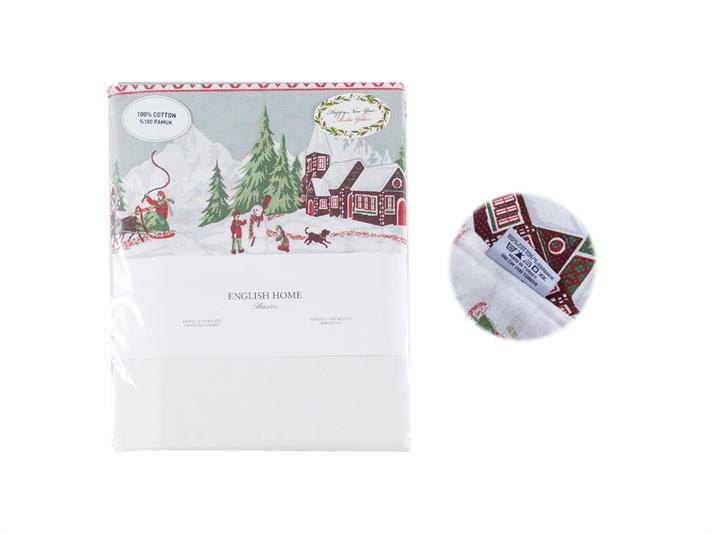 Alpines Bumbac Single Set Lenjerie De Pat 160x220 cm Alb