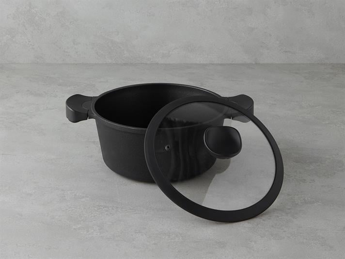 Aluminiu Adânc Tigaie 24 cm Negru