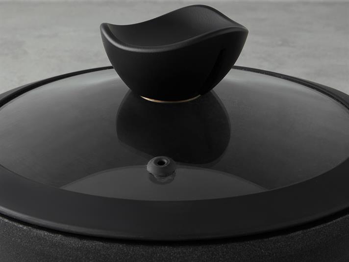 Aluminiu Adânc Tigaie 24 cm Negru