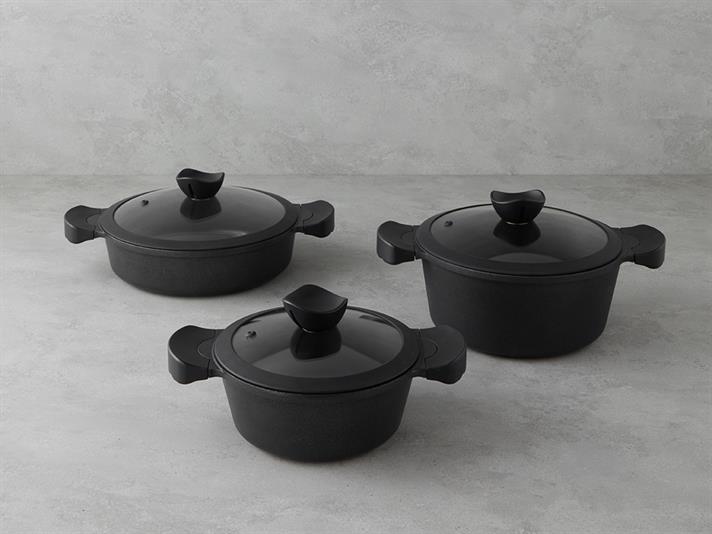 Aluminiu Mici Tigaie 26 cm Negru