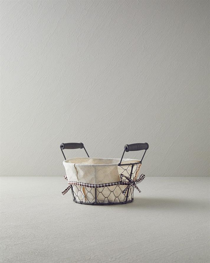 Aluna Metal Coș De Pâine 20 cm Bej