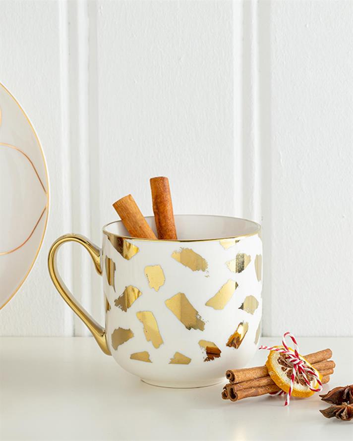 Alva New Bone Cană 380 ml Gold