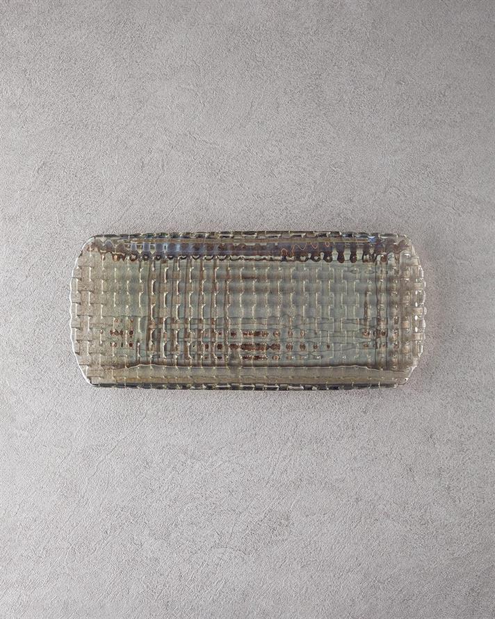 Alvin Sticlă Farfurie Alungită 40x18 cm Antracit