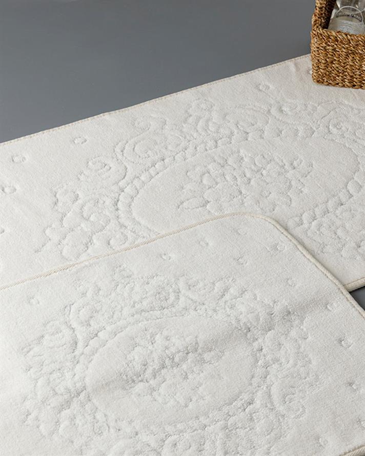 Alysa Cotton Bath Mat Set 60x100 - 50x60 cm Cream