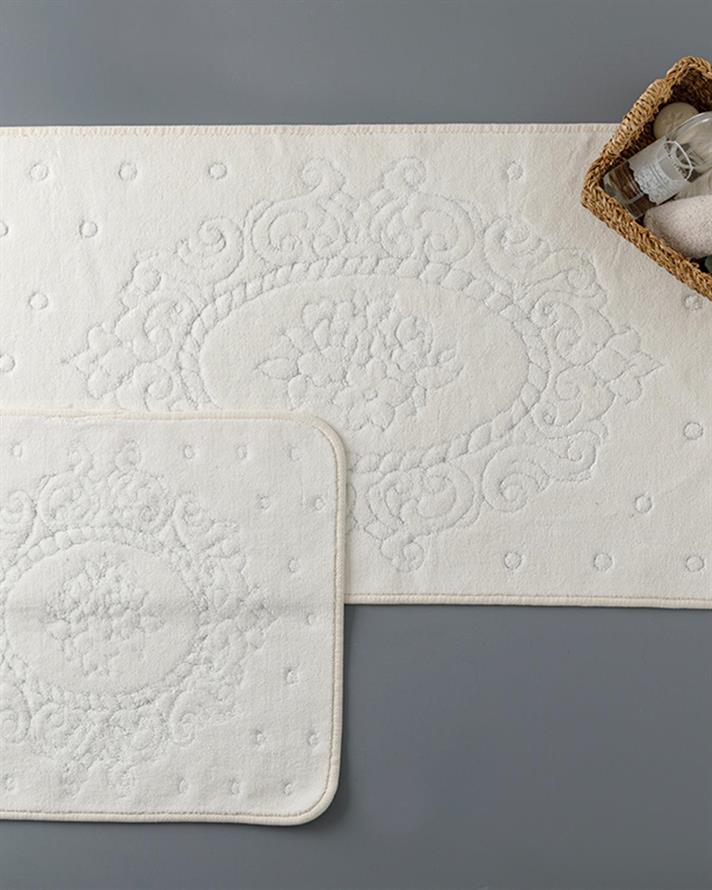 Alysa Cotton Bath Mat Set 60x100 - 50x60 cm Cream
