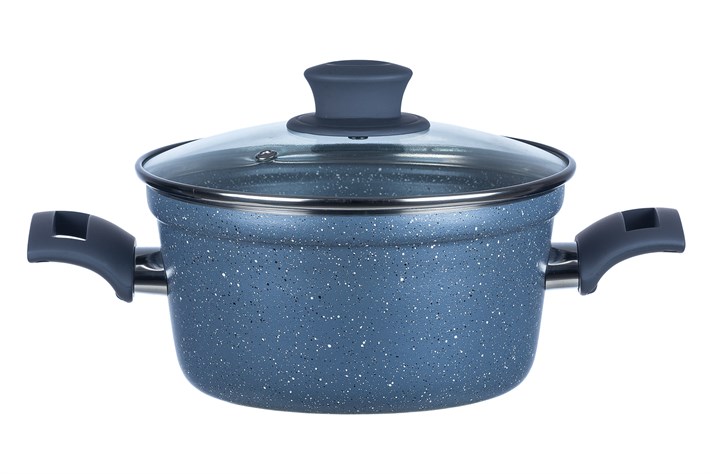Amanda Granite big granite with glass capped Pan 20 cm Gray