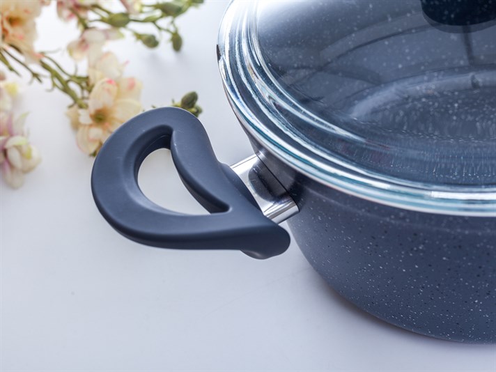 Amanda Granite big granite with glass capped Pan 20 cm Gray