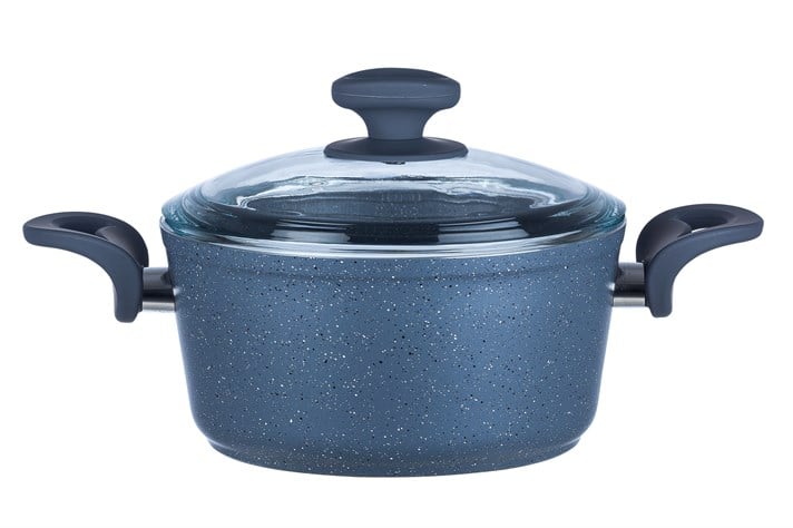 Amanda Granite big granite with glass capped Pan 24 cm Gray