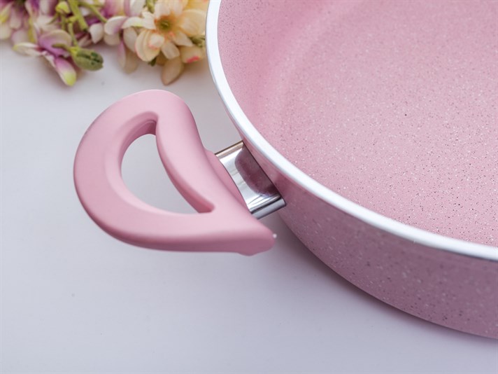 Amanda Granite small granite with glass capped Pan 26 cm Pink