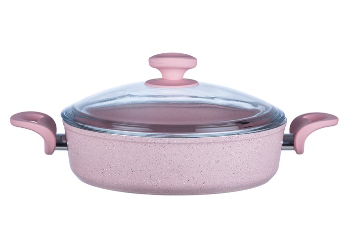 Amanda Granite small granite with glass capped Pan 26 cm Pink