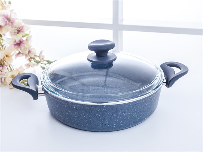 Amanda Granite small granite with glass capped Pan 26 cm Gray