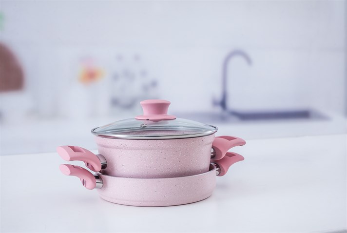 Amanda Granite Granite cookware set Pan 18 cm Pink